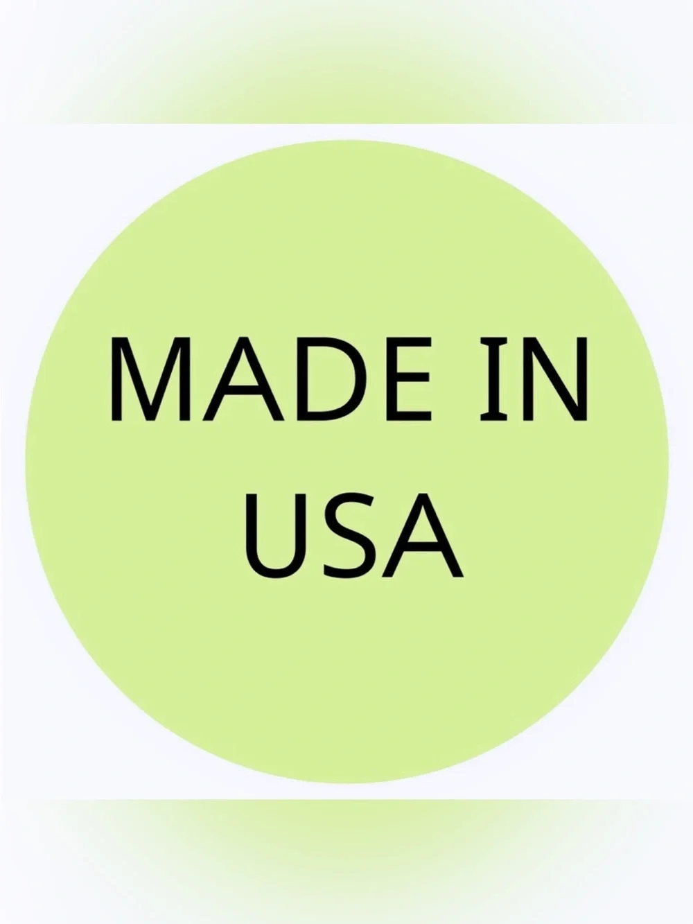 50 STICKERS - 2” ROUND - “MADE IN USA” - BRIGHT GREEN